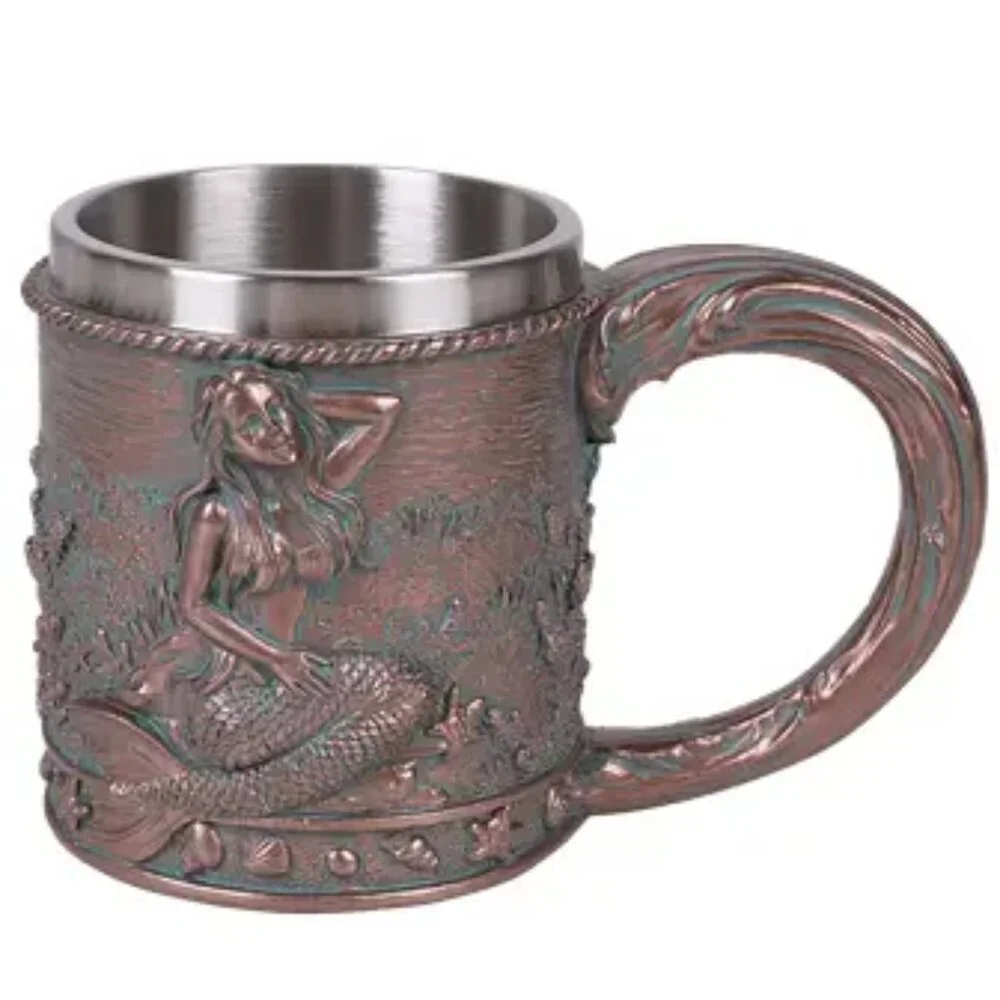 Rustic Nautical Ocean Coral Reef Mermaid With Seashells Coffee Tea Mug - Picture 7 of 7